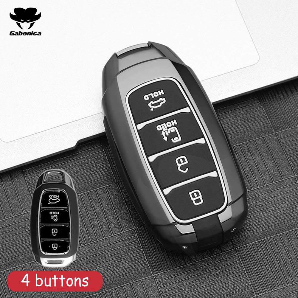 Alloy Car Key Cover For Hyundai N Line Verna Solaris Elantra Azera Kona Encino Grandeur Azera Palisade I30 Ix35 Accent Santa Fe