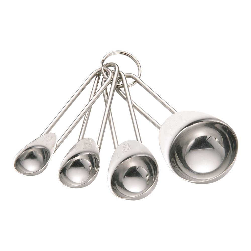 

TKG Corporation Kitchen Helper Measuring Set of Stainless BKI39 Spoons, 4, 18-10 Steel,
