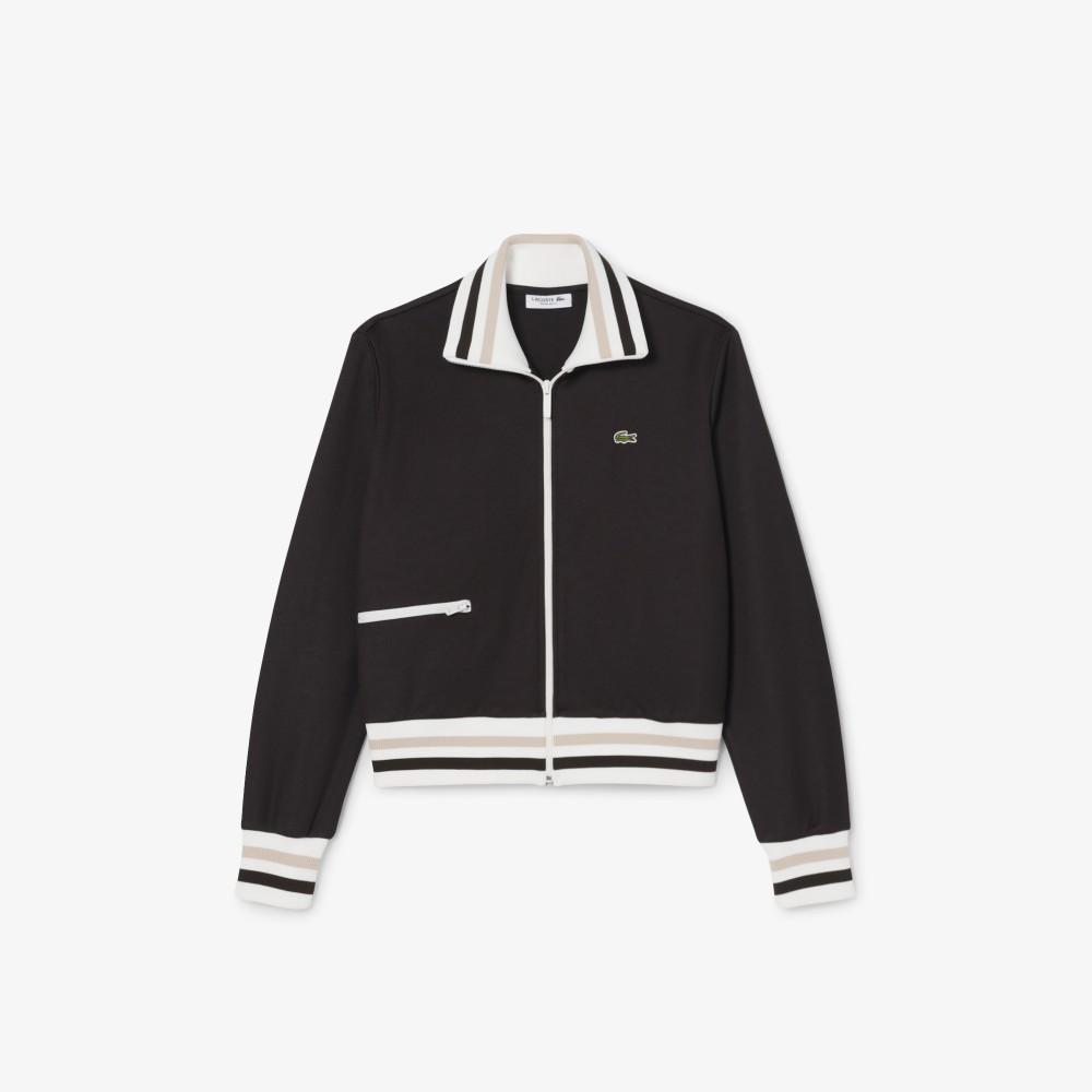 [Lacoste] Women's Interlock Color Tipping Zip-Up Sweatshirt SF5252-56G0QI