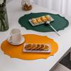 PVC Place Mats Kitchen Dining Table Mats Steak Pad Anti-scalding Insulation Pads INS Style Oval Shaped for Home Kitchen