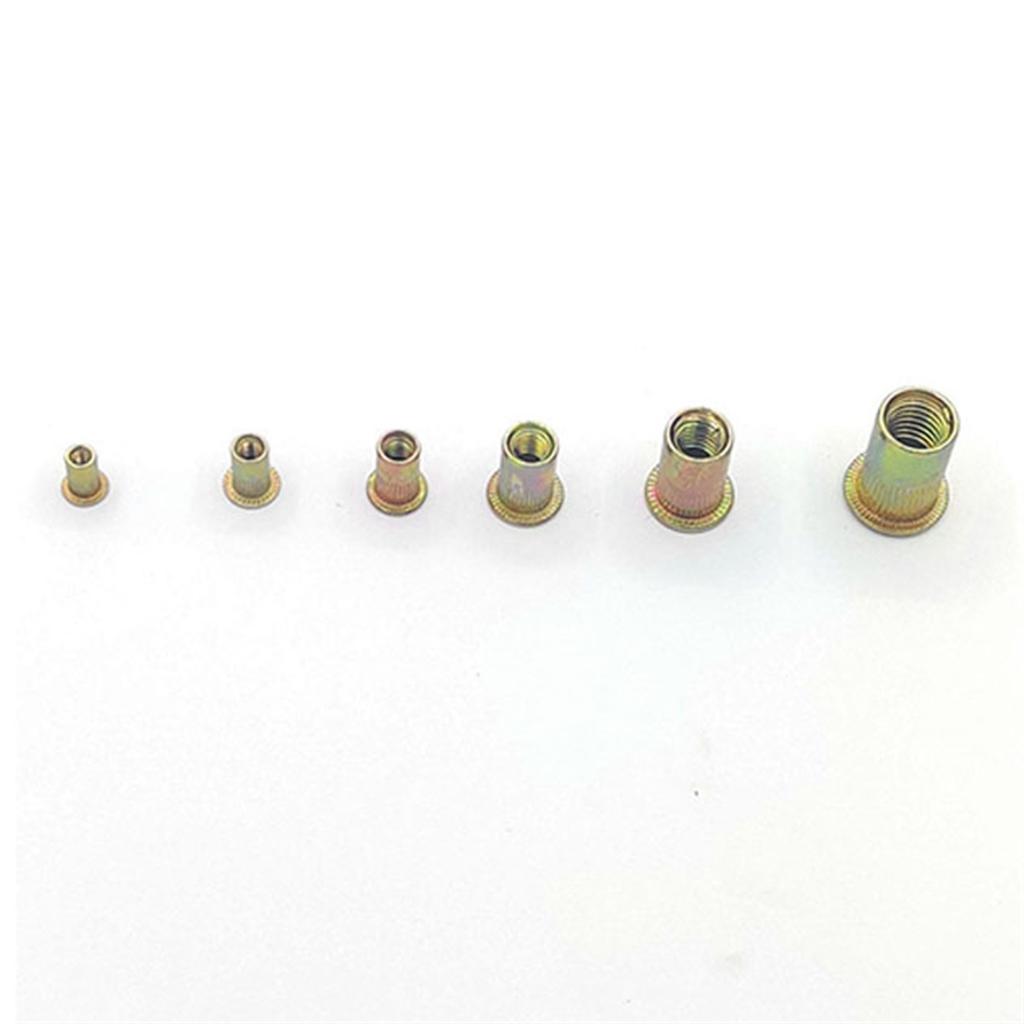 300Pcs Rivet Nut Metric Imperial Combination Set Color Plated Zinc Carbon Steel M3‑M8