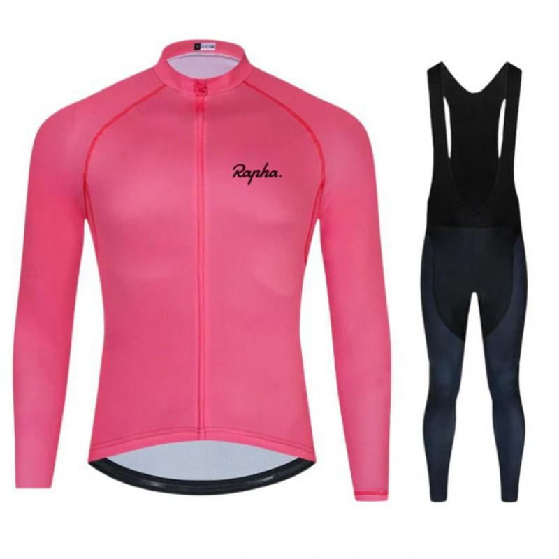 Unisex Long Sleeve Fleece-Lined Cycling Jersey Set Mountain Road Bikes Riding