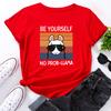 Women's Cute Alpaca Print Loose Round Neck Short Sleeved T-shirt for Women Shirt