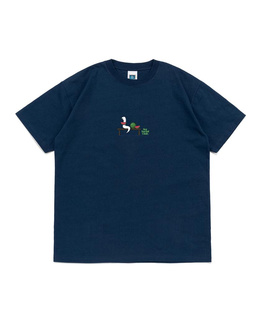 NET SOCIAL CLUB Doomsday Snake Watermelon Graphic Short Sleeve T-Shirt (Dark Blue)