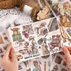 1book/24pcs Vintage Large Size Sticker Book, Die-Cut Scrapbooking Decals for DIY Journal Craft