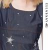 ELLASSAY Simple Print Denim Starry Sky Dress