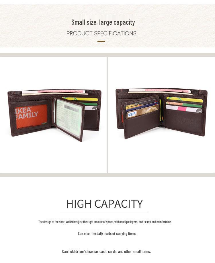 Best-Selling Vintage Men's Leather Wallet: Anti-Theft, Multiple Card Slots, Coin Purse, Multifunctional Design.