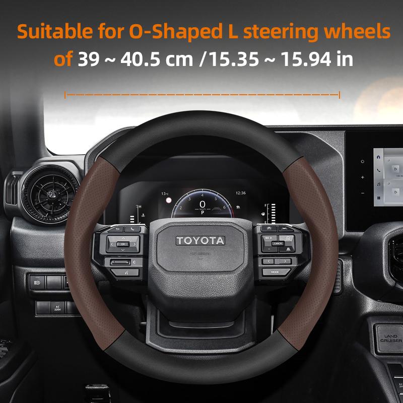 Nlzh6 For Toyota Carbon Fiber Texture Perforated Leather Steering Wheel Cover Chr Yaris Auris Corolla Rav4 Land Cruiser Prado Hilux