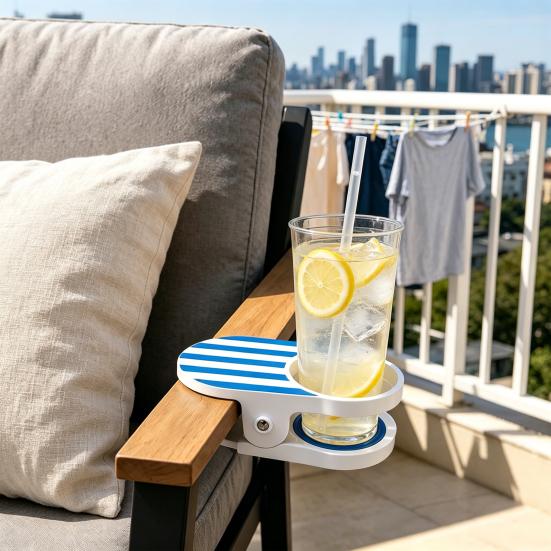 Clip-On Drink Holder for Beach Chair, Camping Chair Drinking Cup Holder, Universal Water Bottle Clip for Coffee Mug Soda Can