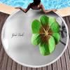 Lucky Clover Round Beach Towels,Soft Lightweight Sand Free Happy St. Patrick's Day Beach Blanket,Spring Botanical Leaves Towel