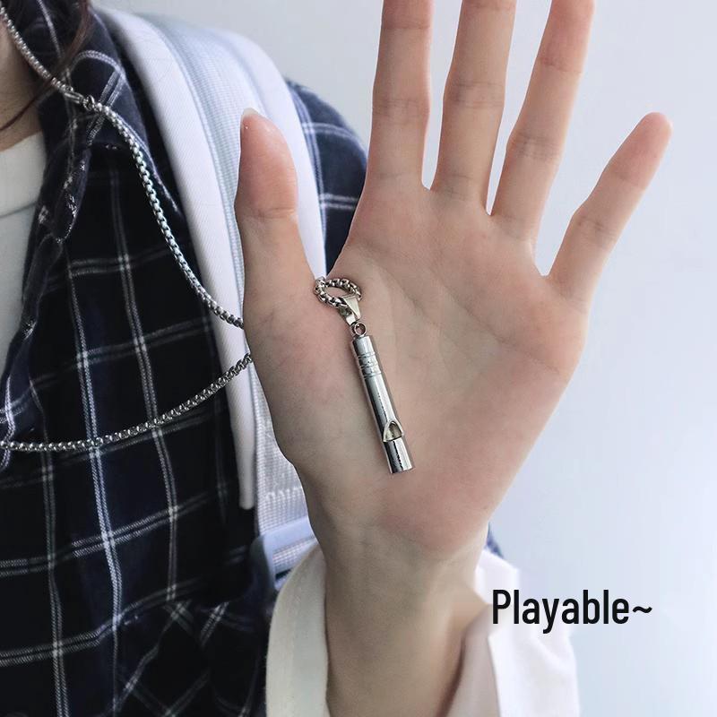 Colier Hip-Hop Trendy din Oțel Titan pentru Bărbați - Fashionabil, Versatil și Accesoriu Emoțional pentru Cuplu.