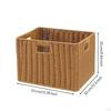 Rectangular Woven Basket Light Brown Container Reinforced rimed for Home Organization