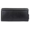 Police Edge Round Zipper Long Wallet with Coin Purse, PA-58002, Black, Size 10