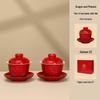 Double Happiness Newlywed Tea Set: Red Bowls, Chopsticks, and Spoons
