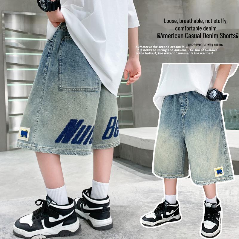 Pantaloncini di jeans estivi a lunghezza media per ragazzi 2026 - Alla moda, Leggeri per bambini più grandi