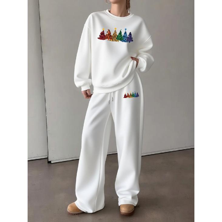 A stylish crewneck 2-piece set for women, perfect for casual winter wear. Effortlessly chic and great for everyday outfits!