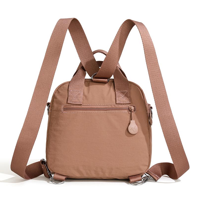 Mini Zaino in Nylon da Donna, Borsa a Tracolla Leggera con Tasche Multiple