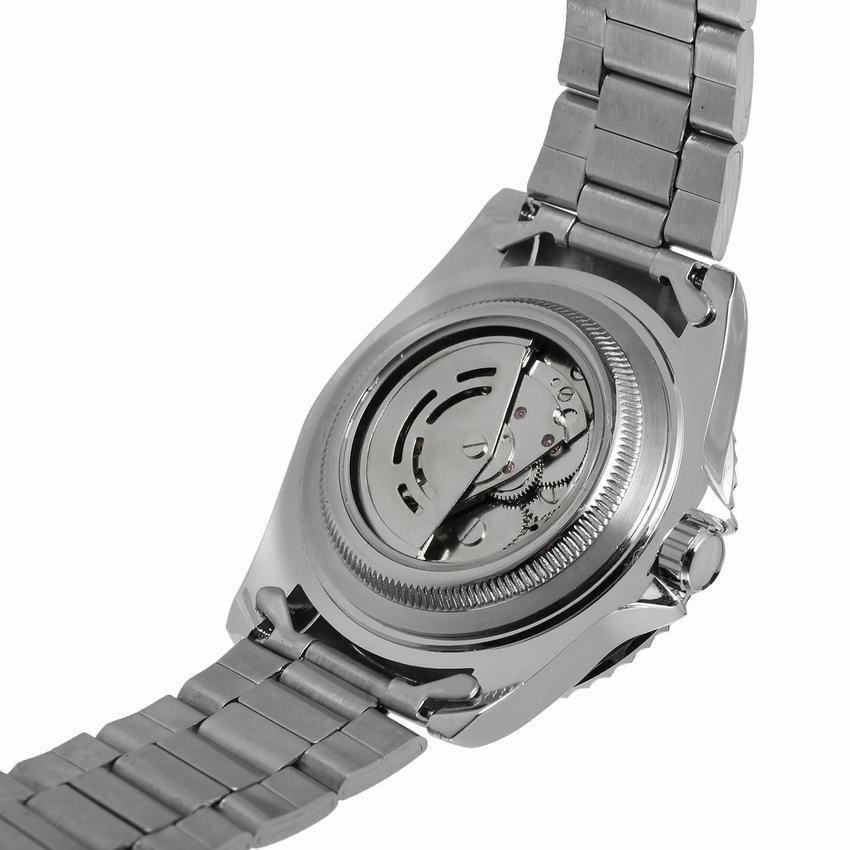 Classic Mechanical Watches Luxury Brand Business Automatic Watch for Men Rotatable Bezel Luminous Dial Steel Strap Clock