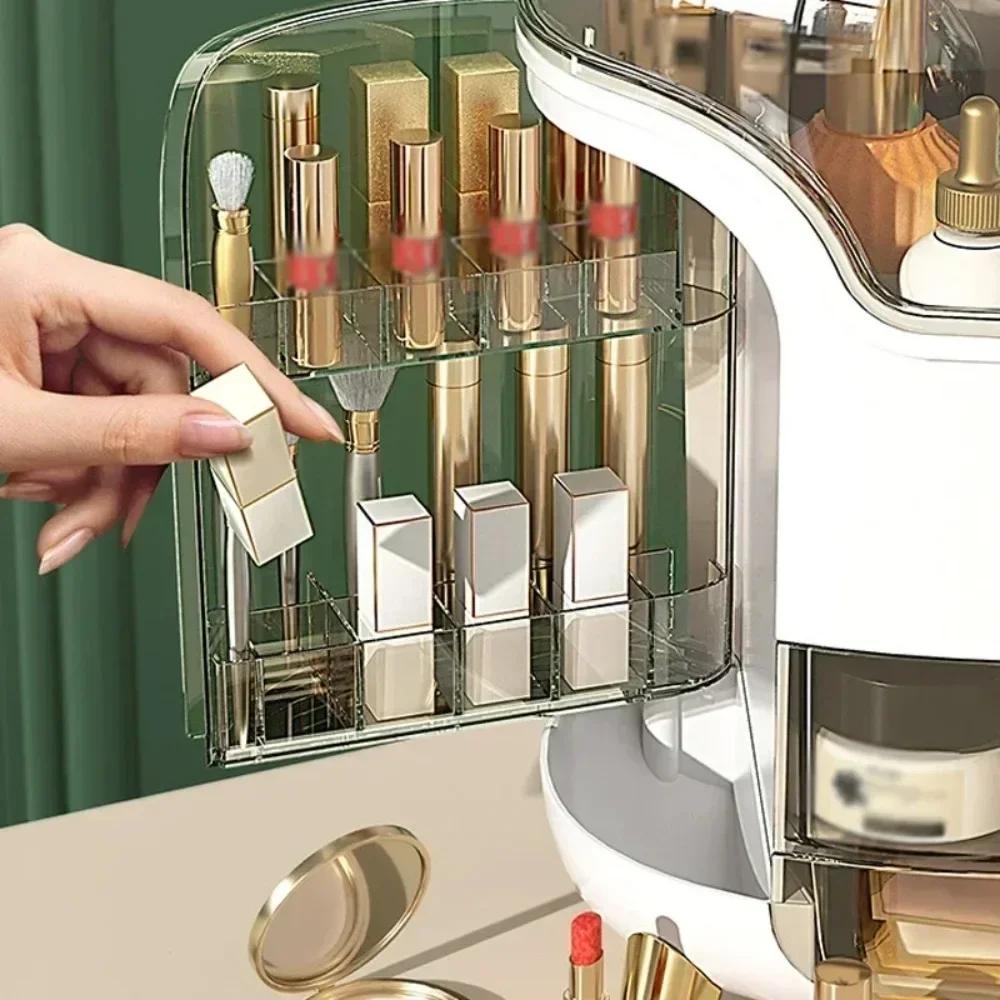 Cosmetic Storage Box Makeup Organizer Box Large Capacity Dustproof Desktop Drawer Make Up Drawer Container Jewelry Lipstick Boxs