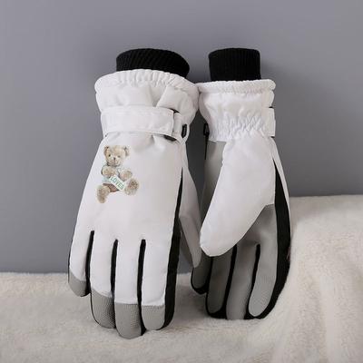 Winter Ski Gloves for Women Warm and Cold Touch Screen Splash Water Outdoor Windproof Riding Plus Velvet Thickened Gloves