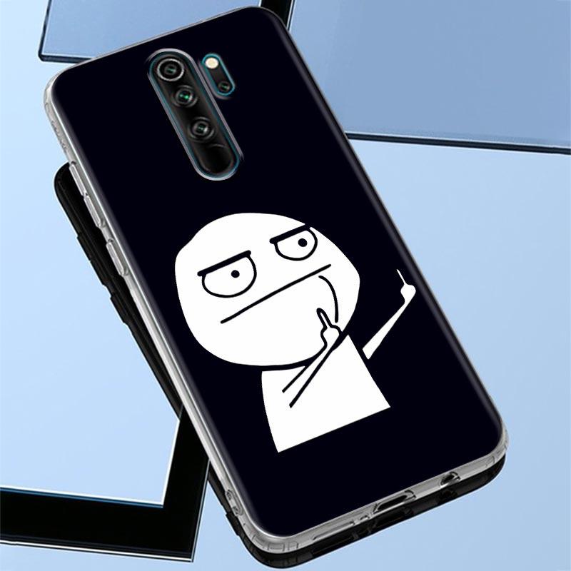 Zabawny człowiek Środkowy palec Fucek etui na telefon do Xiaomi Redmi Note 9s 8 11 7 9 10 Pro 10s 11s Przezroczysta obudowa Czerwona obudowa mi Note 8Pro K40
