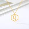 Simple and stylish English alphabet small fresh k gold titanium steel necklace women's accessories geometric collarbone chain