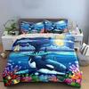 Orca, coral, fish, moon. Bedding sets Duvet cover sets Duvet covers Pillowcases(1*Duvet Cover 2*Pillowcases without duvet insert)
