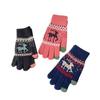 Damen Winter Warme Touchscreen Handschuhe - Dickes Samtstrick mit Niedlichem Elchmuster für Outdoor Radfahren