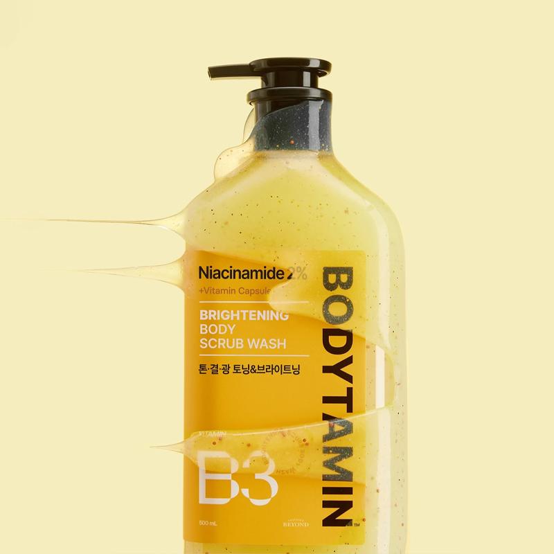 Beyond Bodytamin Niacinamid 2% Vita Kapsle Rozjasňující tělový peelingový mycí gel 500 ml
