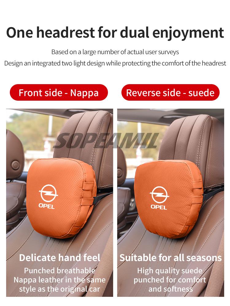 Opel Astra Corsa Grandland Insignia Mokka Vectra GTC Tigra Vivaro Zafira Combo Vivaro Delica Car Bouble-Sided Headrest Backrest