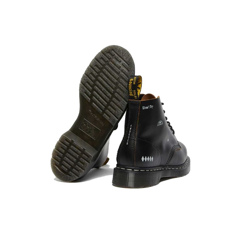 Dr. Martens Goodhood X  101 Leather Printed Elastic Ankle Boots Unisex Boots Black 27588001
