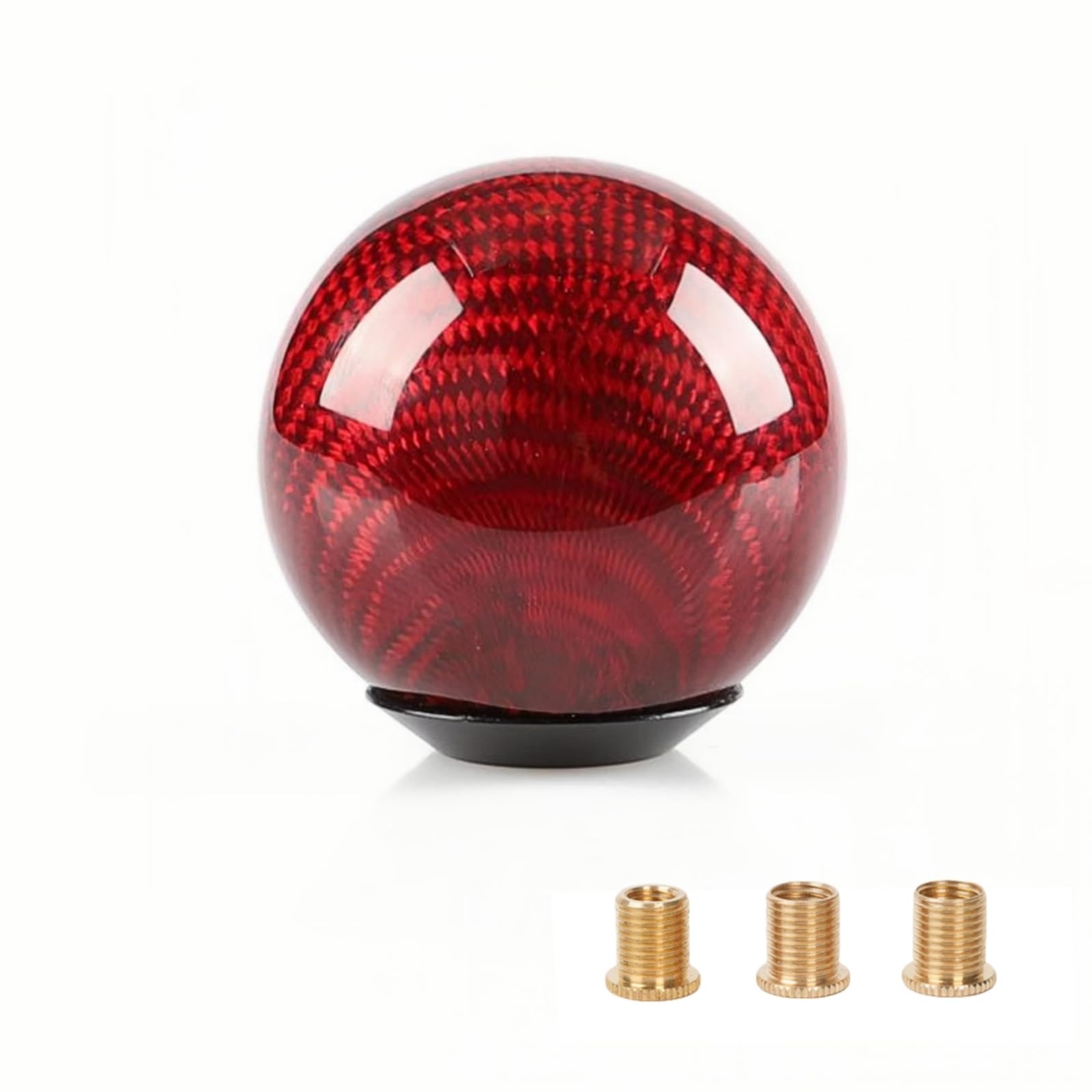 

Kuroobaa Car Shift Real Carbon Size Conversion Adapter Included Knob, Round, Fiber, M8xP1.25/M10xP1.25/M10xP1.5 (3 pieces) (Red)