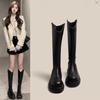 Boots Boots Women's Autumn and Winter New Fleece Thick-soled Wide Big Tube Weight Fat V-mouth Tall Knight Boots