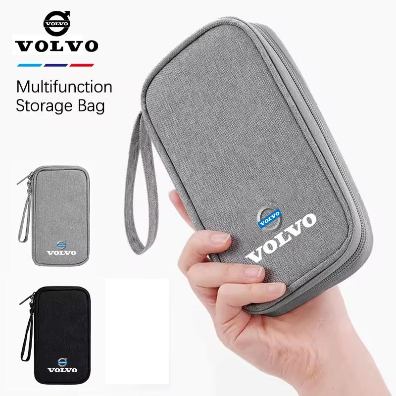 Portable Car Key Pack Auto Driver's License Phone Storage Bag For Volvo V60 V40 XC90 S60 C30 S80 V90 EX30 EX90 EM90 C40 S40 S80L