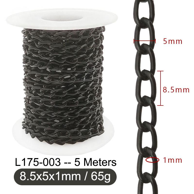 5M Metal Aluminum O-Shaped Chains Twist Chain for DIY Necklace Bracelet Jewelry Making Clothing Bag Component Accessory Supplies