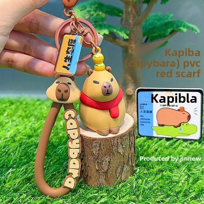 

Capybara Cross Jinnew Dressing Little Chicken And Deer Cartoon Pendant Keychain Sitting Pose
