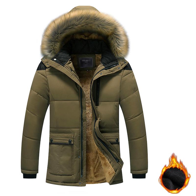 Winter  Men Warm Cotton Outdoor Casual Windproof Keep Warm Waterproof Thickened Cotton Male Jacket Detachable Hooded Jacket
