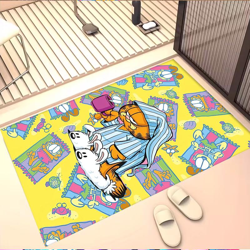 Garfield Print Rug, Washable Floor Carpet, For Entryway Dorm Laundry Room Office Study, Home Decor Birthday Christmas Gift