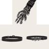 Cintura in Pelle Punk con Teschio e Fibbia Metallica per Uomo Giovane Streetwear Casual