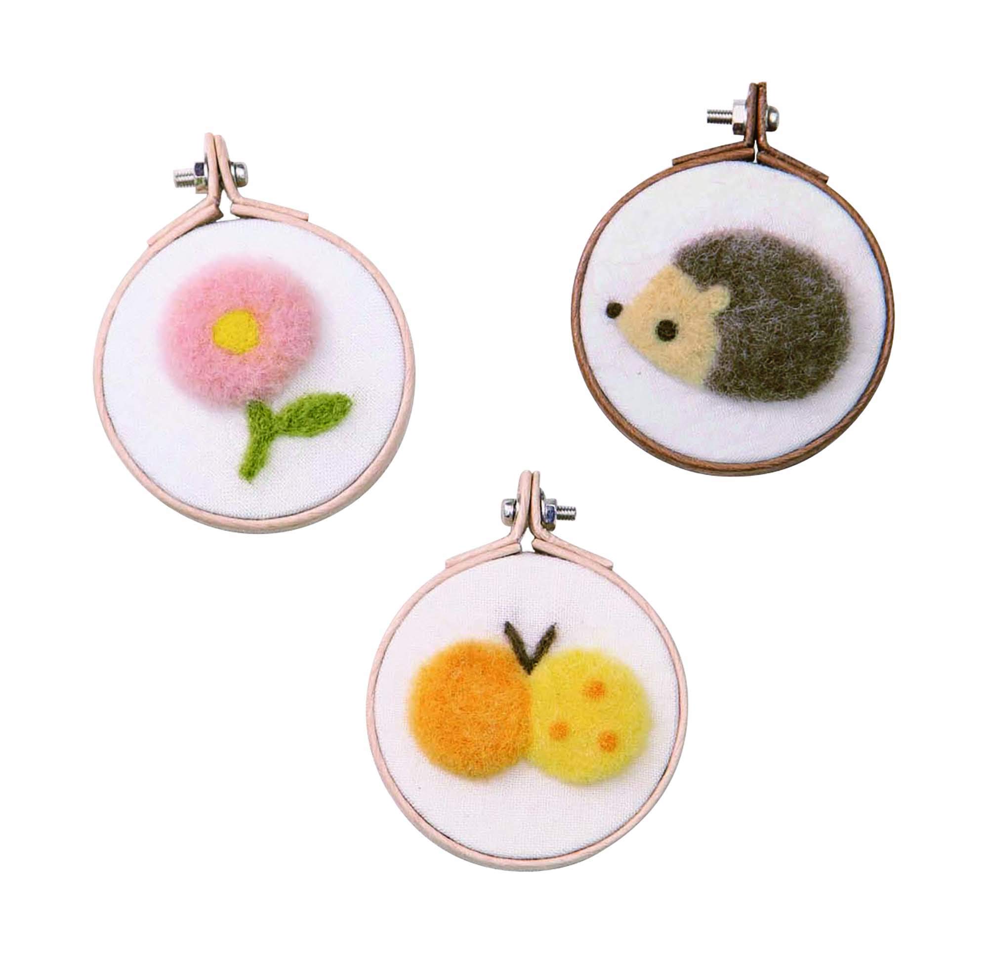 

Hamanaka Wool Kit Soft embroidery of wool on a handmade frame flowers - - butterflies, hedgehogs, H441-564