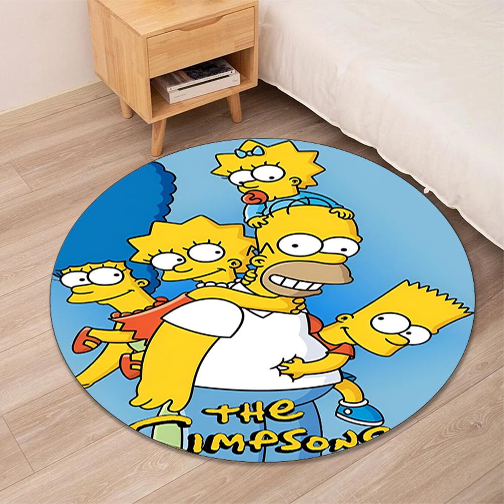 THE SIMPSONS Printed Round Rug Carpet Chair Rug Area Rug Entryway Doormats,for Office Chair Living Room Bedroom Kitchen Room.