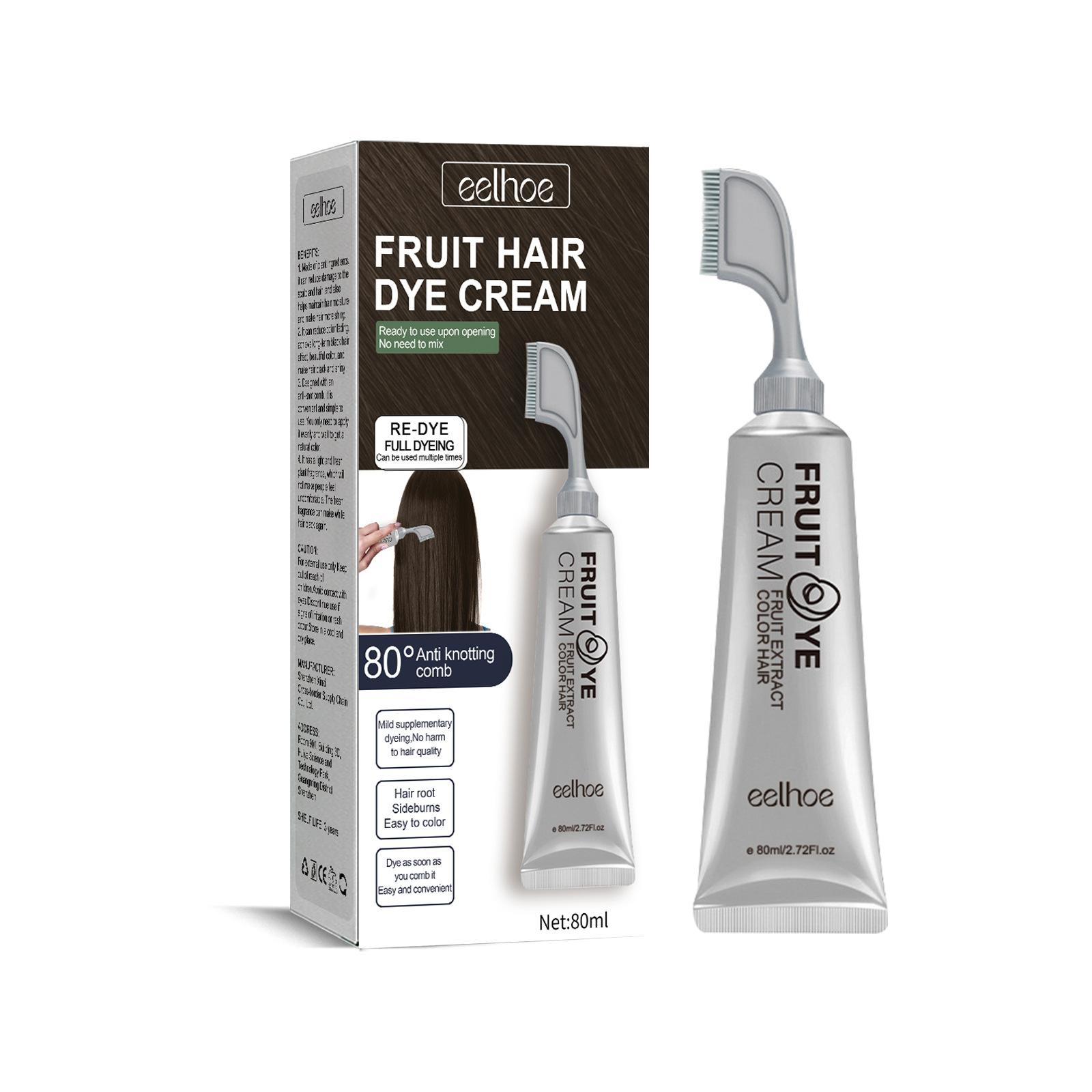 

EELHOE 80 мл одноразовая краска для волос косметический уход воск для укладки волос красочная одноразовая формовочная паста крем-краска гель для волос краска для ухода за волосами brown black 80ml
