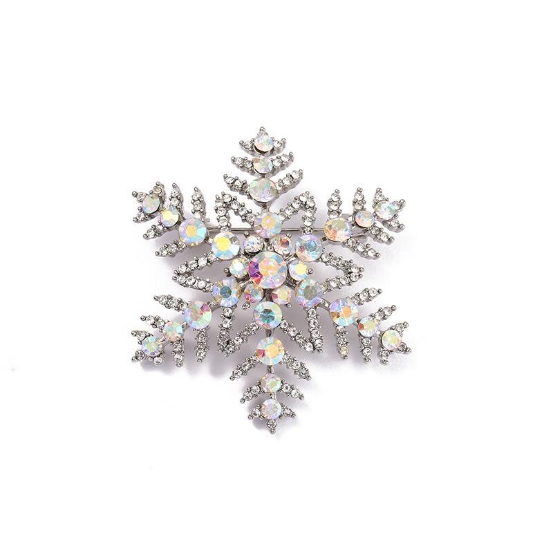 Хрустальная брошь-булавка  Снежинка