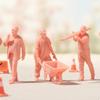 3 Pieces Construction Worker Figures Detailed Diorama Tiny Scale Model People for Hobbyists,