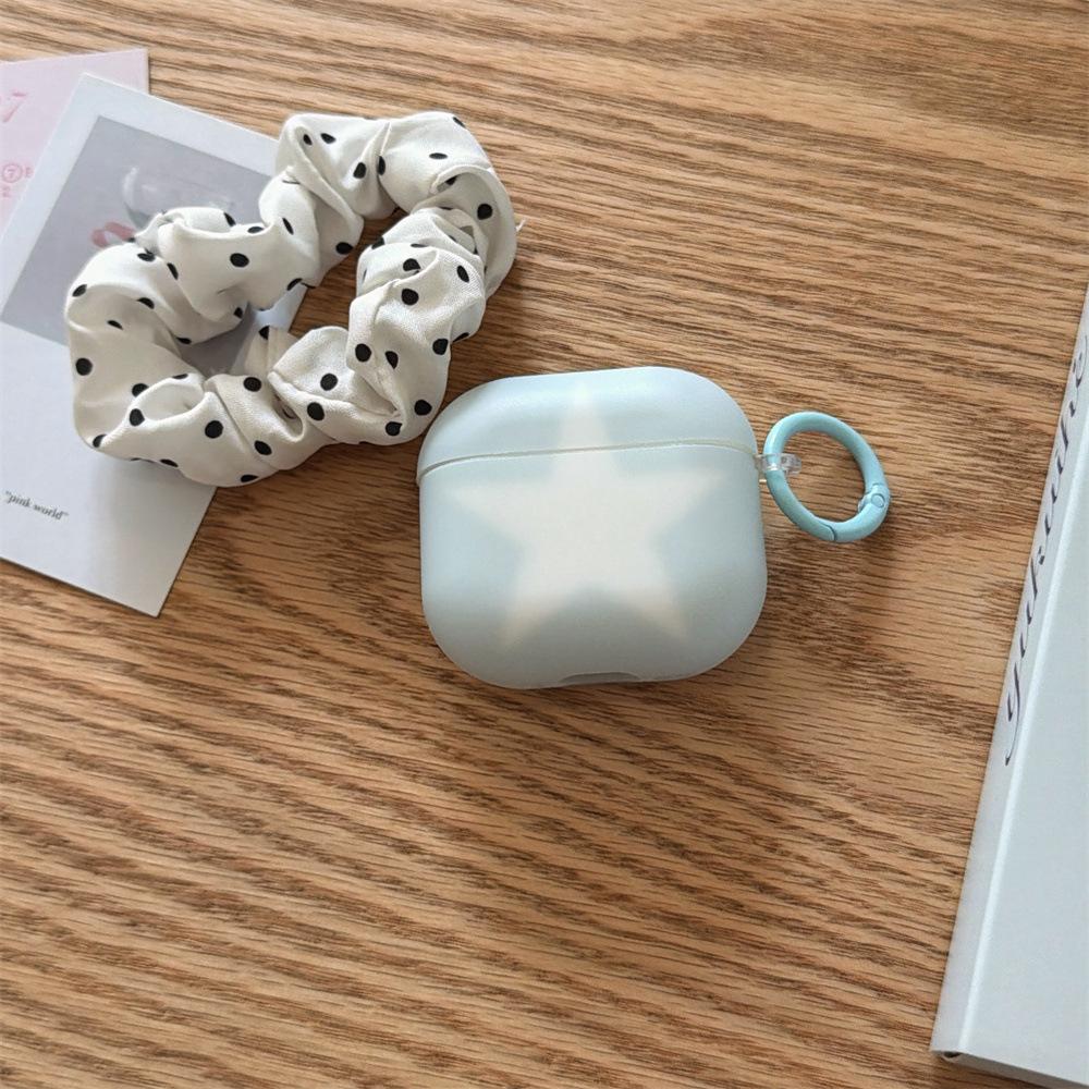 Fog powder blue star simple earphone cover for Apple AirPods 1 /1 generation matte case PRO1/PRO1 anti-drop