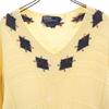 Polo by Ralph Lauren 90s Old Hand Knit Argyle Pattern Long Sleeve V Neck Knit Men's Used