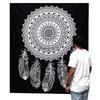 Double Cotton Bedspread Wall Hanging Dreamcatcher Black White