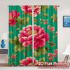2D FLAT PRINTING 2pcs Curtains (Without Rod) Floral Peony Design(1) April Fools Is Day Festival Popular Curtains&Drapes