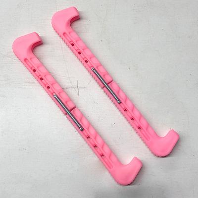 Two-section Ice Skate Sheath Ice Skating Accessories Protective Adjustable for Sports Ice Skates Men Women Pink 2Pcs