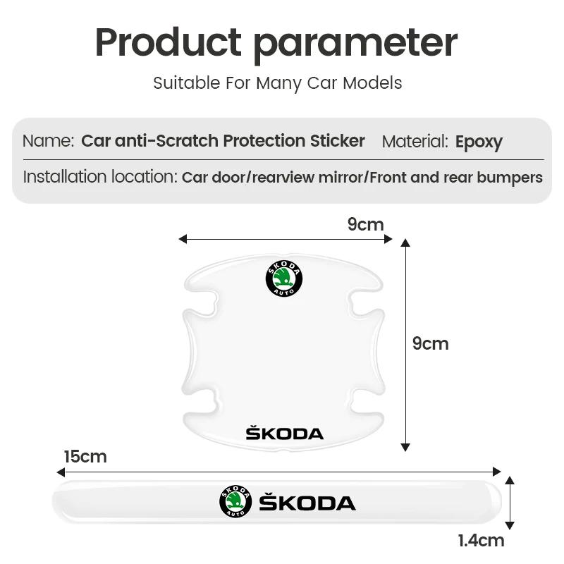 Lfcgh5 Auto Türschale Griff Kratzschutz Aufkleber Auto Kollisionsschutz Streifen für Skoda Octavia Superb Rapid Kodiaq Karoq